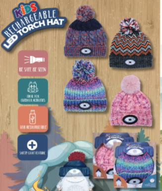 Kids LED Rechargable Torch Hat