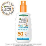 Ambre Solaire Kids Water Resistant Sun Cream Spray SPF50+