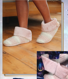 Chunky Lurex Knit Slipper Booties