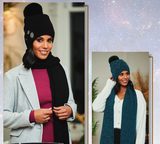 Diamante Knit hat & Scarf Set